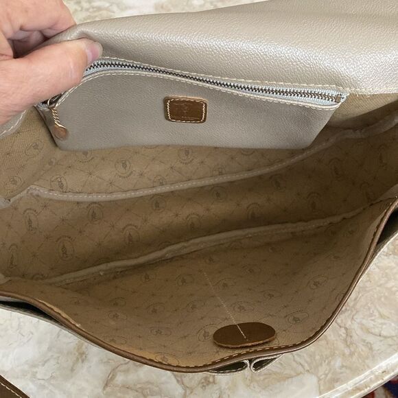 Trussardi Crespo Collection Italian Leather Unisex Messenger Bag Vintage - Picture 11 of 16